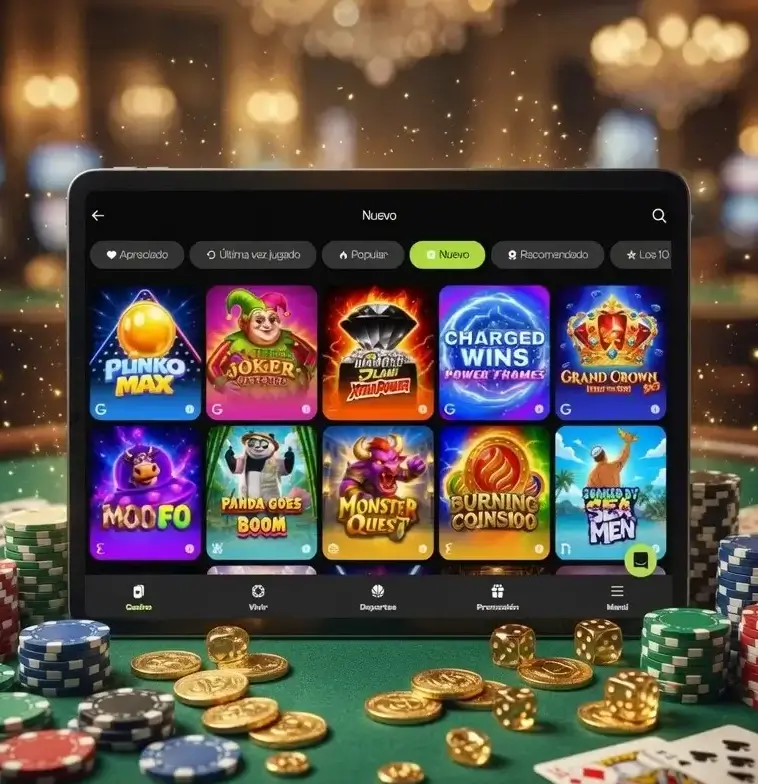 Tableta con una amplia selección de slots