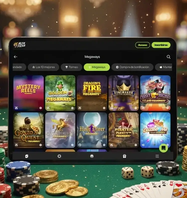 Tableta con slots Megaways